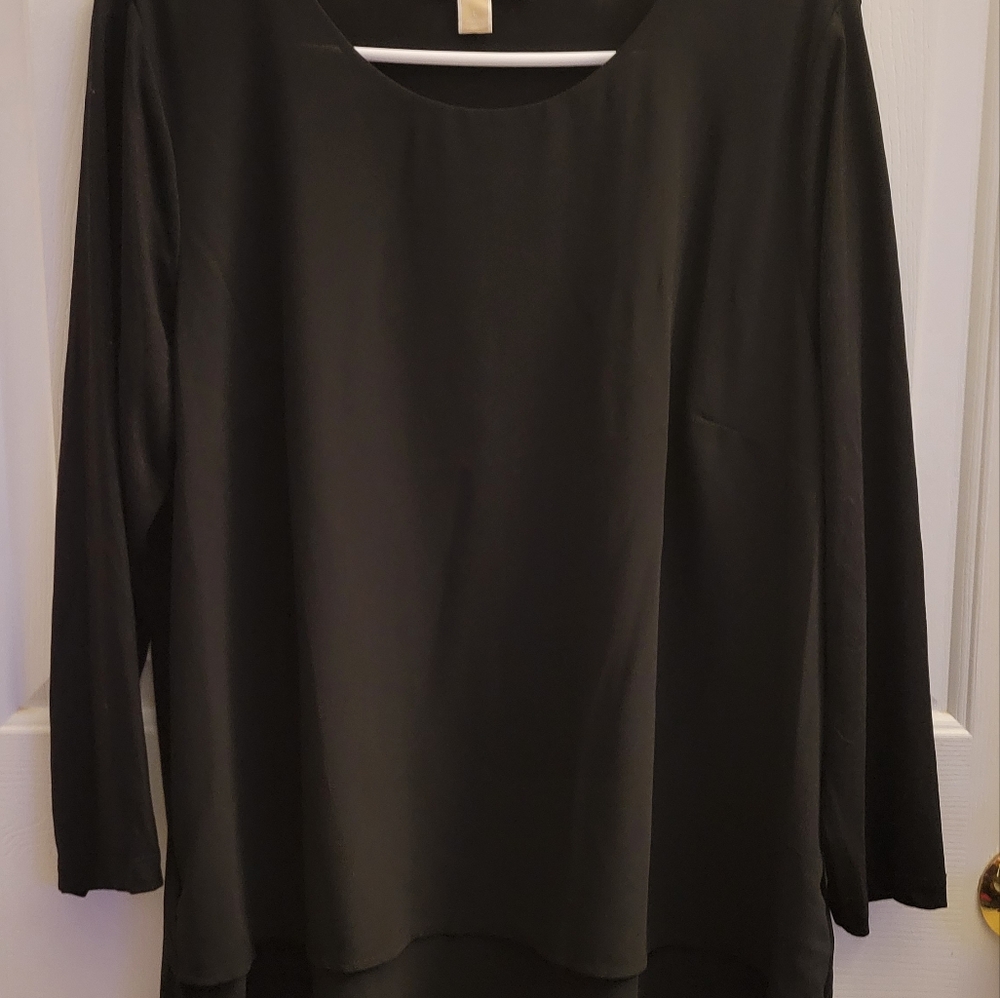 Michael Kors, size large black blouse, layered in front.